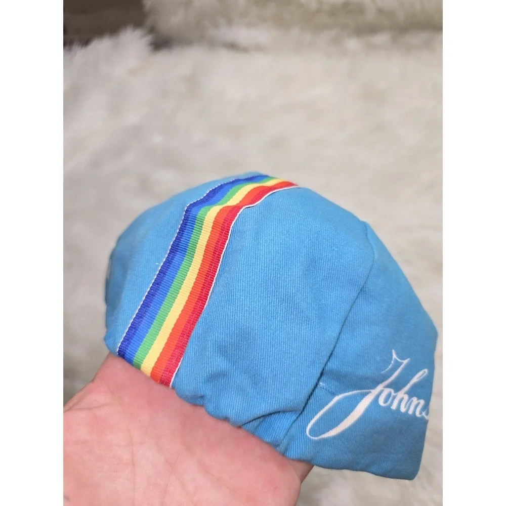 Vintage Blue Rainbow 1993 New York City John Hancock Marathon Hat Cap